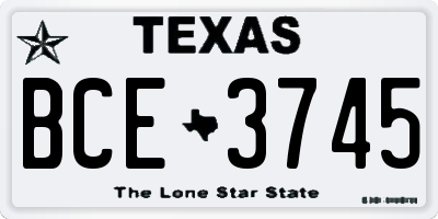 TX license plate BCE3745