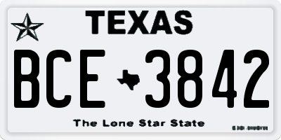 TX license plate BCE3842