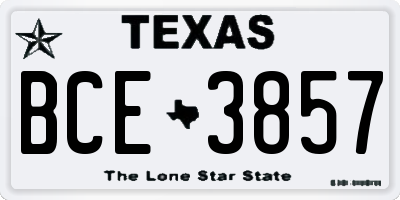 TX license plate BCE3857