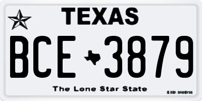 TX license plate BCE3879