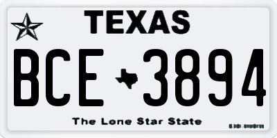 TX license plate BCE3894