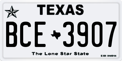 TX license plate BCE3907