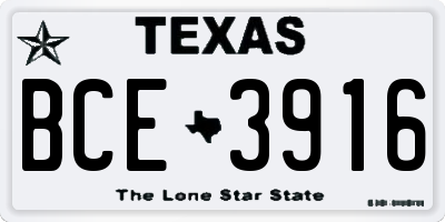 TX license plate BCE3916