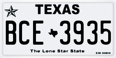 TX license plate BCE3935