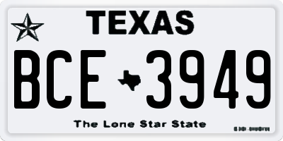 TX license plate BCE3949
