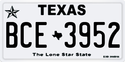 TX license plate BCE3952