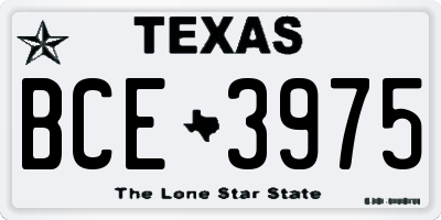 TX license plate BCE3975