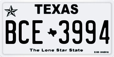 TX license plate BCE3994