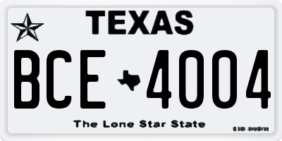 TX license plate BCE4004