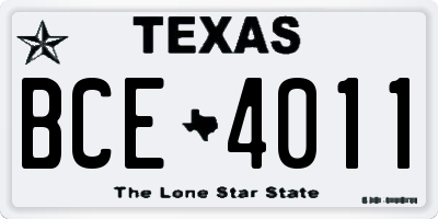 TX license plate BCE4011