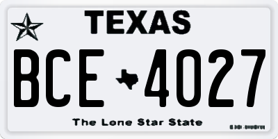 TX license plate BCE4027