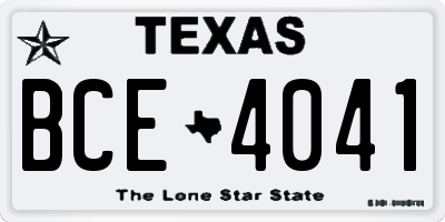 TX license plate BCE4041
