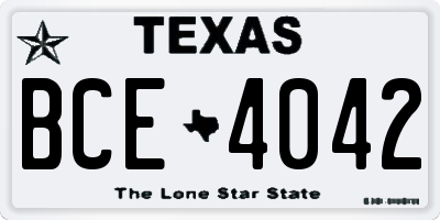 TX license plate BCE4042