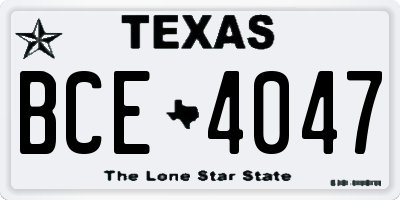 TX license plate BCE4047