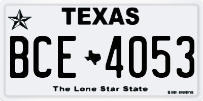 TX license plate BCE4053