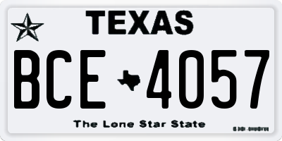 TX license plate BCE4057