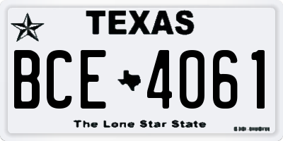 TX license plate BCE4061