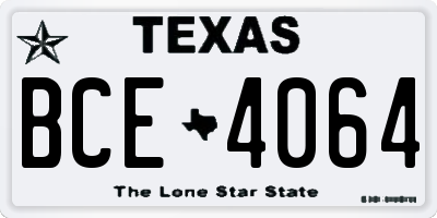 TX license plate BCE4064