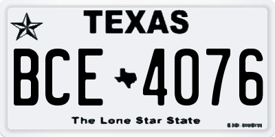 TX license plate BCE4076