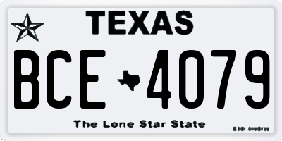 TX license plate BCE4079