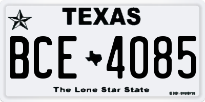 TX license plate BCE4085