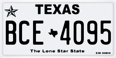TX license plate BCE4095