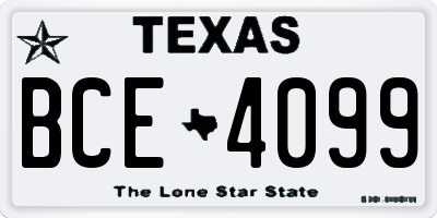 TX license plate BCE4099