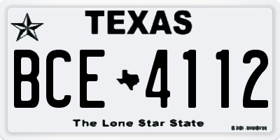 TX license plate BCE4112