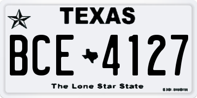 TX license plate BCE4127