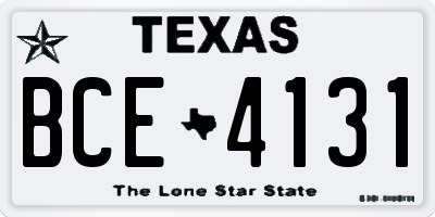 TX license plate BCE4131