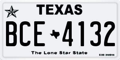 TX license plate BCE4132