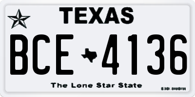 TX license plate BCE4136
