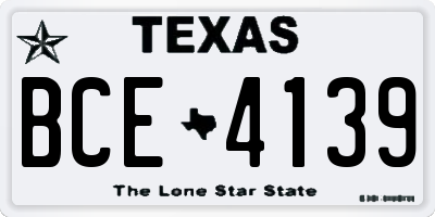 TX license plate BCE4139