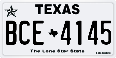 TX license plate BCE4145