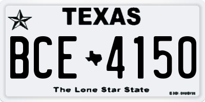 TX license plate BCE4150