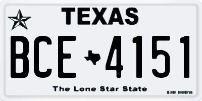 TX license plate BCE4151