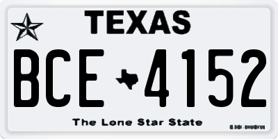 TX license plate BCE4152