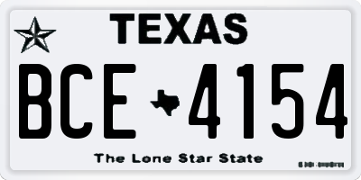 TX license plate BCE4154