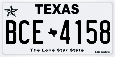 TX license plate BCE4158