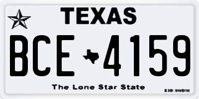 TX license plate BCE4159