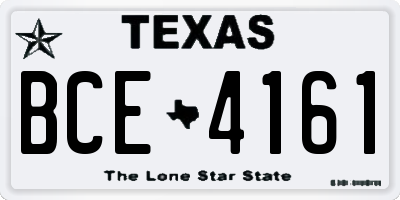 TX license plate BCE4161