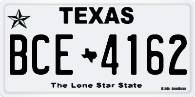 TX license plate BCE4162