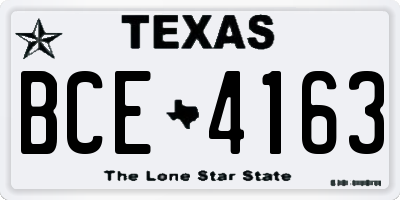 TX license plate BCE4163
