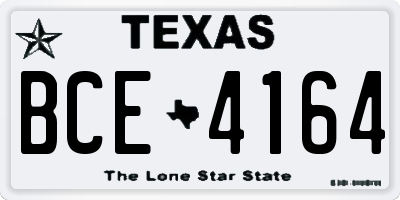 TX license plate BCE4164