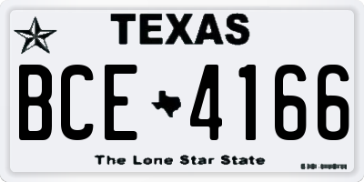 TX license plate BCE4166