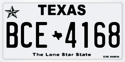 TX license plate BCE4168