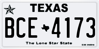 TX license plate BCE4173