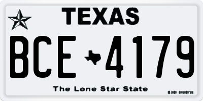 TX license plate BCE4179