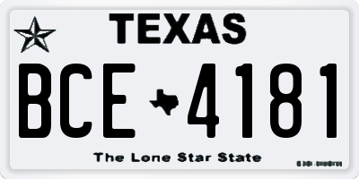TX license plate BCE4181