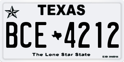 TX license plate BCE4212